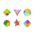 set of colored geometric polygonal shapes vector image vector image
