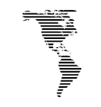 black linear symbol of north and south america map vector image