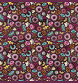 cartoon cute doodles donuts seamless pattern vector image
