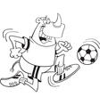 cartoon rhino playing soccer vector image
