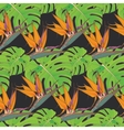 seamless background with palm leaves and tropical vector image vector image