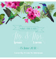 wedding invitation with blooming tropical flowers vector image vector image