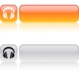 headphones square button vector image
