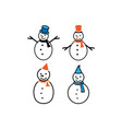 snowman icon set design template vector image vector image