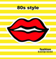 sweet kiss fashion card in pop art style vector image