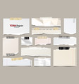 colored ripped lined paper strips collection vector image