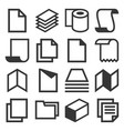 paper icons set on white background vector image vector image