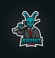rabbit gaming logo vector image vector image