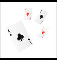 flying playing card four of a kind or quads ace vector image vector image