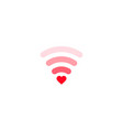 heart wifi waves icon in flat style vector image