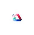 triangle colored data technology logo vector image