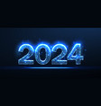 digital numbers 2024 new year blue background vector image vector image