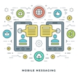 flat line mobile messaging social network concept vector image
