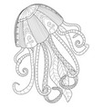 jellyfish coloring for adults vector image