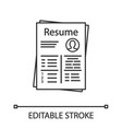 resume linear icon vector image