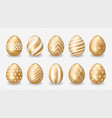 set golden easter eggs vector image