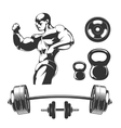 elements for vintage fitness and gym labels vector image