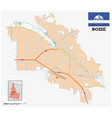 simple street map of the city boise idaho vector image vector image