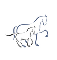 horse and foal vector image