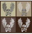 skull and wings in grunge style vector image