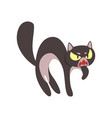 angry black cat cartoon character vector image