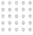circle face line icons with reflect on white vector image