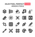 design and tools glyph icon set pen crop eraser vector image
