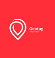 geotag or location pin logo icon design vector image