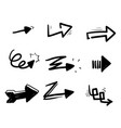 hand drawn arrows with isolated on white vector image