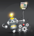 silver robot metal robot vector image vector image