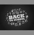 back to school concept hand drawn elements chalk vector image