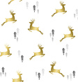gold christmas deer with tree pattern background vector image