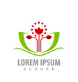 lotus flower stalks logo concept design symbol vector image vector image
