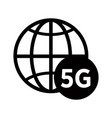planet or network isolated line icon 5g internet vector image