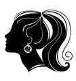 beautiful woman silhouette vector image
