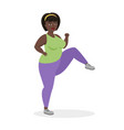 fat woman training vector image vector image