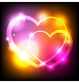 glowing hearts abstract background vector image