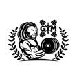 gym icon with lion vector image vector image