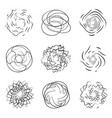 abstract boom and swirl effect set logo design vector image