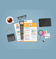cv workspace with objects vector image