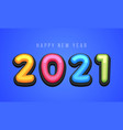 happy new year 2021 cute greeting card vector image vector image