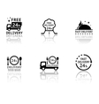 set of food delivery icons vector image