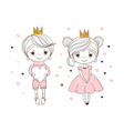 lovely prince and princess the boy gives girl vector image vector image