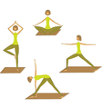 set of stylized yoga poses vector image