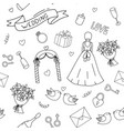 seamless pattern on wedding theme monochrome vector image