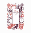 winter drinks design template hand drawn engraved vector image