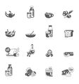healthy eating black icons vector image vector image