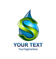letter s logo design template colored blue green vector image vector image