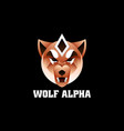 logo wolf alpha gradient colorful style vector image