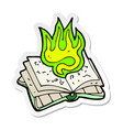 Sticker of a cartoon magic spell book Royalty Free Vector